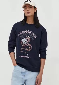 The Kooples hanorac de bumbac barbati, culoarea albastru marin, cu imprimeu imagine