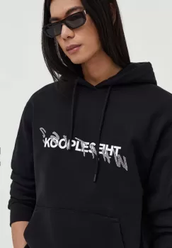 The Kooples hanorac de bumbac barbati, culoarea negru, cu gluga, cu imprimeu imagine