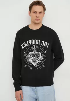 The Kooples pulover din amestec de lana barbati, culoarea negru imagine