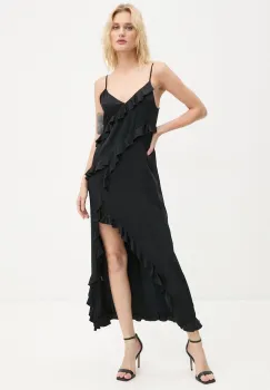 The Kooples rochie culoarea negru, maxi, drept, FROB29035K imagine