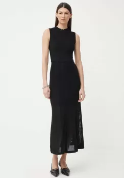 The Kooples rochie culoarea negru, maxi, evazati, FROB26153K imagine