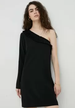 The Kooples rochie culoarea negru, mini, drept imagine