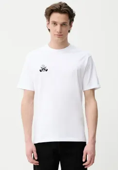 The Kooples tricou din bumbac barbati, culoarea alb, cu imprimeu, HTSC30029K imagine