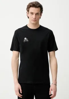 The Kooples tricou din bumbac barbati, culoarea negru, cu imprimeu, HTSC30029K imagine