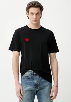The Kooples tricou din bumbac barbati, culoarea negru, cu imprimeu, HTSC30036K imagine
