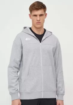 The North Face bluza barbati, culoarea gri, cu gluga, melanj imagine
