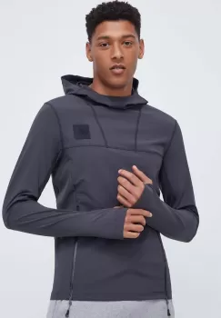 The North Face bluza barbati, culoarea gri, cu gluga, neted imagine