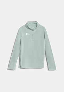 The North Face bluza copii NEVER STOP 1/4 ZIP culoarea turcoaz, neted, NF0A870Q1OC1 imagine