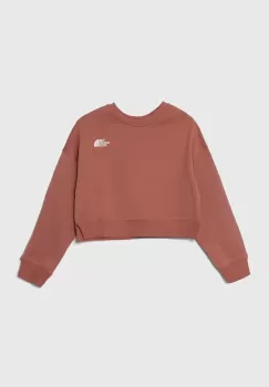 The North Face bluza copii NEW CUTLINE CREW FLEECE culoarea roz, neted imagine