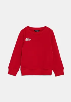The North Face bluza copii REDBOX REGULAR CREW culoarea rosu, cu imprimeu, NF0A89H76821 imagine