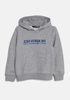 The North Face bluza copii VARSITGRAPHIC RELAXED HOODIE culoarea gri, cu gluga, cu imprimeu, NF0A89HBDYX1 imagine