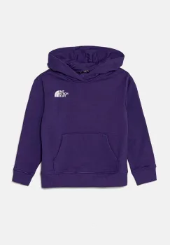 The North Face bluza copii VERTICAL GRAPHIC OVERSIZED HOODIE culoarea violet, cu gluga, cu imprimeu, NF0A89HDNL41 imagine