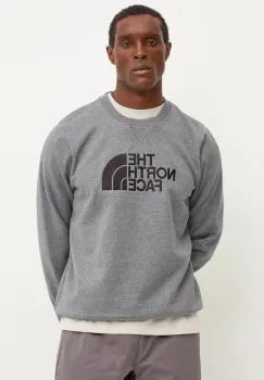 The North Face bluza Drew Peak barbati, culoarea gri, melanj, NF0A89EKDYY1 imagine