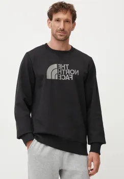 The North Face bluza Drew Peak barbati, culoarea negru, cu imprimeu, NF0A89EKJK31 imagine
