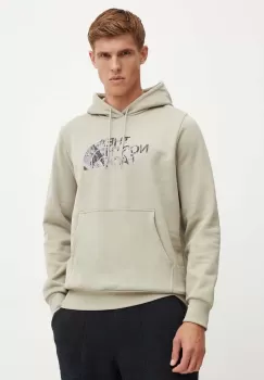 The North Face bluza Easy Hoodie Infill barbati, culoarea bej, cu gluga, cu imprimeu, NF0A8A3U9IT1 imagine