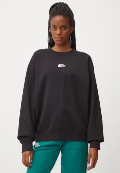The North Face bluza Essential Crew femei, culoarea negru, cu imprimeu, NF0A89EPJK31 imagine