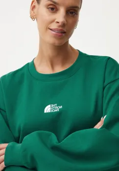 The North Face bluza Essential Crew femei, culoarea verde, neted, NF0A89EPNL11 imagine