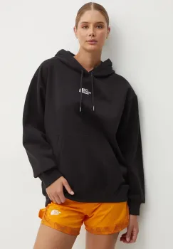 The North Face bluza Essential Hoodie femei, culoarea negru, cu gluga, cu imprimeu, NF0A89ENJK31 imagine