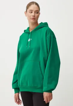 The North Face bluza Essential Hoodie femei, culoarea verde, cu gluga, neted, NF0A89ENNL11 imagine
