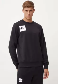 The North Face bluza Fine Crew barbati, culoarea negru, cu imprimeu, NF0A89EVJK31 imagine