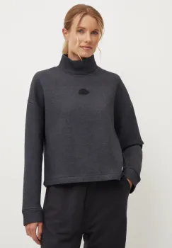The North Face bluza Mock Neck Sweatshirt femei, culoarea gri, neted, NF0A89C1KS71 imagine
