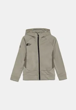 The North Face bluza MOUNTAIN ATHLETICS FULL ZIP HOODIE culoarea gri, cu gluga, neted, NF0A89HZ1I21 imagine