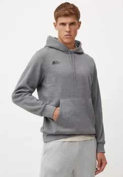 The North Face bluza Simple Dome Hoodie barbati, culoarea gri, cu gluga, cu imprimeu, NF0A89FCDYY1 imagine
