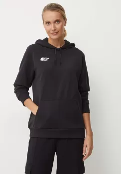 The North Face bluza Simple Dome Hoodie femei, culoarea negru, cu gluga, cu imprimeu, NF0A89EYJK31 imagine