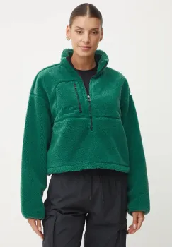 The North Face bluza TNF Extreme Pile femei, culoarea verde, neted, NF0A88ZCS9W1 imagine