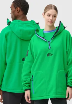 The North Face bluza TNF x Yinka Ilori culoarea verde, cu gluga, neted, NF0A89GFPO81 imagine