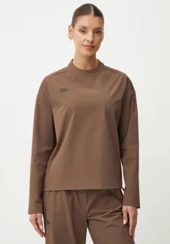 The North Face bluza Woven femei, culoarea maro, uni, NF0A89H21OI1 imagine