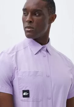 The North Face camasa barbati, culoarea violet, cu guler clasic, regular, NF0A879PQZI1 imagine