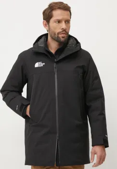 The North Face geaca de puf MTN Range barbati, culoarea negru, de tranzitie, NF0A88WEJK31 imagine