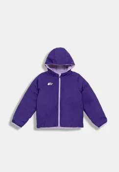 The North Face geaca reversibila pentru copii KID REVERSIBLE PERRITO HOODED JACKET culoarea violet, NF0A88VJQZI1 imagine