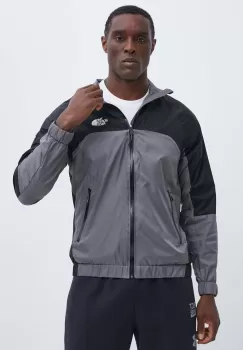 The North Face geaca Wind Shell Full Zip barbati, culoarea gri, de tranzitie, NF0A879FRPI1 imagine