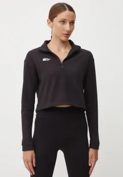 The North Face hanorac 100 Glacier Cropped 1/4 Zip culoarea negru, neted, NF0A855N4H01 imagine