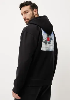 The North Face hanorac barbati, culoarea negru, cu gluga, cu imprimeu, NF0A8BXXJK31 imagine