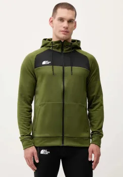 The North Face hanorac de antrenament Reaxion culoarea verde, cu gluga, uni, NF0A8CNPDIW1 imagine