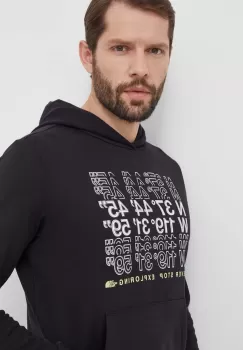 The North Face hanorac de bumbac barbati, culoarea negru, cu gluga, cu imprimeu, NF0A87EAJK31 imagine