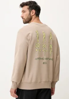 The North Face hanorac de bumbac Connect Relaxed culoarea maro, cu imprimeu, NF0A8E3ZBOX1 imagine