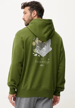 The North Face hanorac de bumbac Connect Relaxed culoarea verde, cu gluga, cu imprimeu, NF0A8E40BRI1 imagine