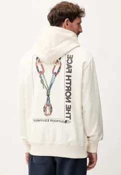 The North Face hanorac de bumbac Explore Gear Relaxed culoarea bej, cu gluga, cu imprimeu, NF0A8F2KQLI1 imagine
