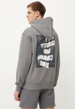 The North Face hanorac de bumbac Heritage Relaxed barbati, culoarea gri, cu gluga, cu imprimeu, NF0A8C420UZ1 imagine