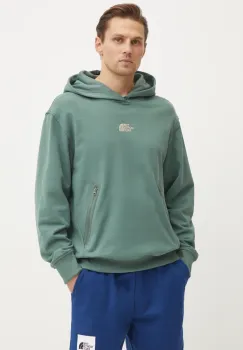 The North Face hanorac de bumbac Heritage Relaxed barbati, culoarea verde, cu gluga, cu imprimeu, NF0A8C42HCH1 imagine