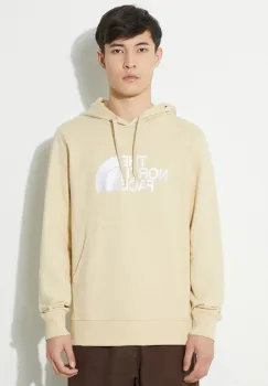 The North Face hanorac de bumbac M Light Drew Peak Pullover Hoodie barbati, culoarea bej, cu gluga, cu imprimeu, NF00A0TE8D61 imagine