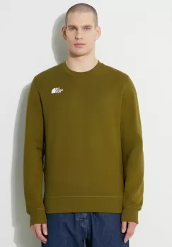 The North Face hanorac de bumbac M Simple Dome Crew barbati, culoarea verde, cu imprimeu, NF0A7X1IPIB1 imagine