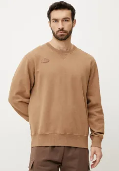 The North Face hanorac de bumbac Nature Relaxed barbati, culoarea maro, neted, NF0A8BW06IH1 imagine