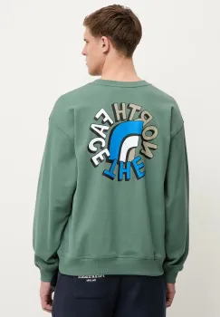 The North Face hanorac de bumbac Nuptse Oversized culoarea verde, uni, NF0A8C3UHCH1 imagine