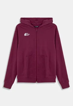 The North Face hanorac de bumbac pentru copii FZ OVERSIZE LIGHT HOODIE culoarea violet, cu gluga, cu imprimeu, NF0A89HG6EO1 imagine