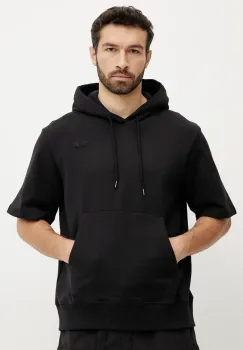 The North Face hanorac de bumbac Relaxed barbati, culoarea negru, cu gluga, neted, NF0A8BW1JK31 imagine